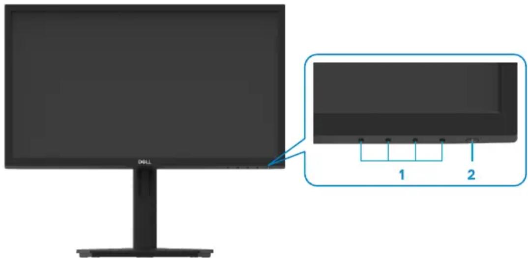 DELL E2422H - Übersicht über Funktionen und Bedienelemente - 1