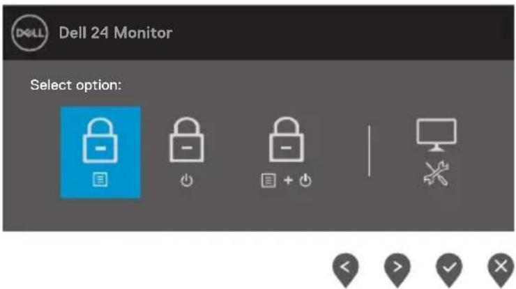DELL E2422H - Verwenden Sie zum Sperren der Taste(n) die Steuertaste an der Frontblende. - 2