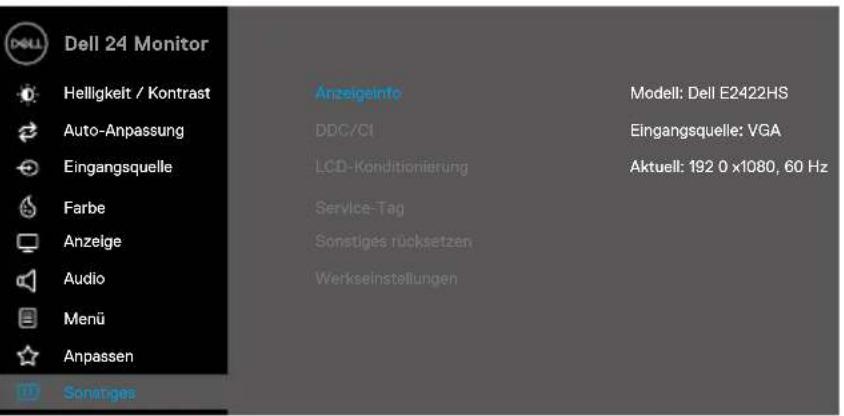 DELL E2422H - Auf das OSD-Menü zugreifen - 56