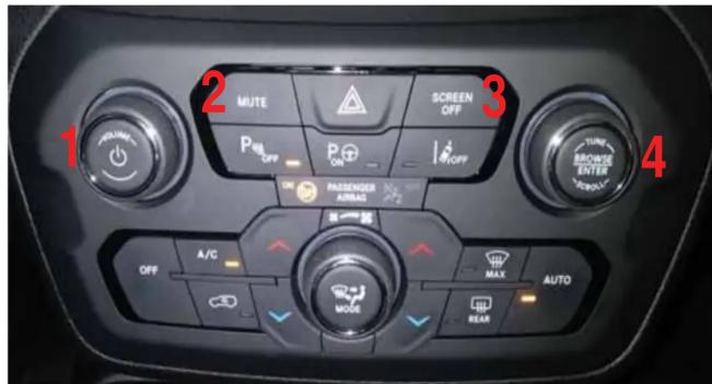 1 2 MUTE 3 SCREEN OFF P OFF P ON OFF TUNE BROWDS ENTER VEHOLE 4 ON PASSENGER AUTO AG OFF A/C MAX AUTO MOB REAR
