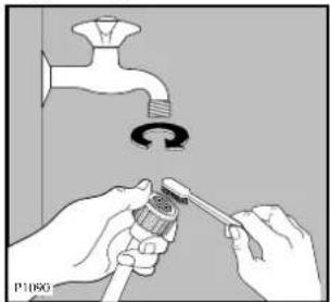 Zanussi-Electrolux F 1045 W - Cleaning the water inlet filters - 1