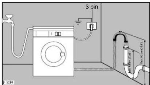 Zanussi-Electrolux ZWF 1440 - Into a drainage standpipe. - 3