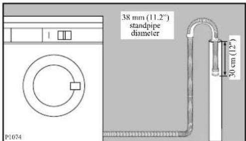 Zanussi-Electrolux ZWF 1440 - Into a drainage standpipe. - 2