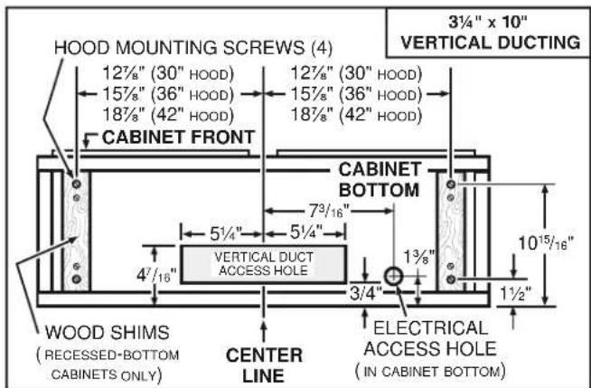 BROAN BNSC130WW - Standard Installation (without EZ1 brackets) - 1