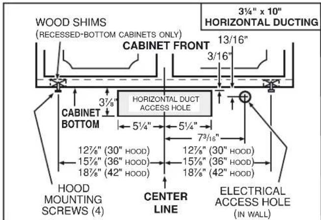 BROAN BNSC130WW - Standard Installation (without EZ1 brackets) - 2