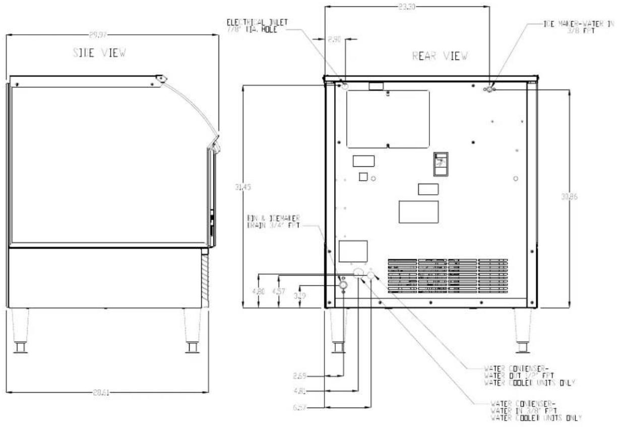 Ice-O-Matic ICEU220 - Electrical and Plumbing Requirements: ICEU300 and 305 - 1