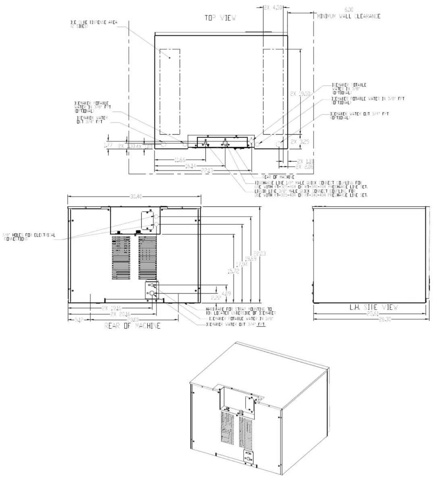 Ice-O-Matic ICEU220 - Electrical and Plumbing Requirements: ICE1506R5 Remote - 1