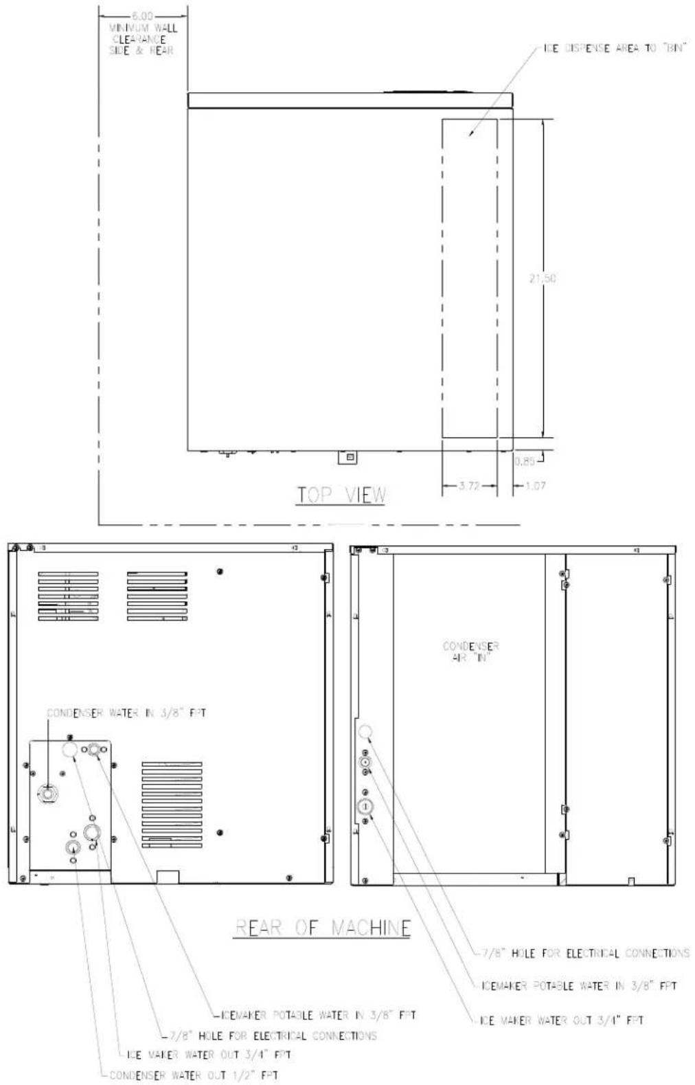 Ice-O-Matic ICEU220 - Electrical and Plumbing Requirements: ICEU300 and 305 - 7