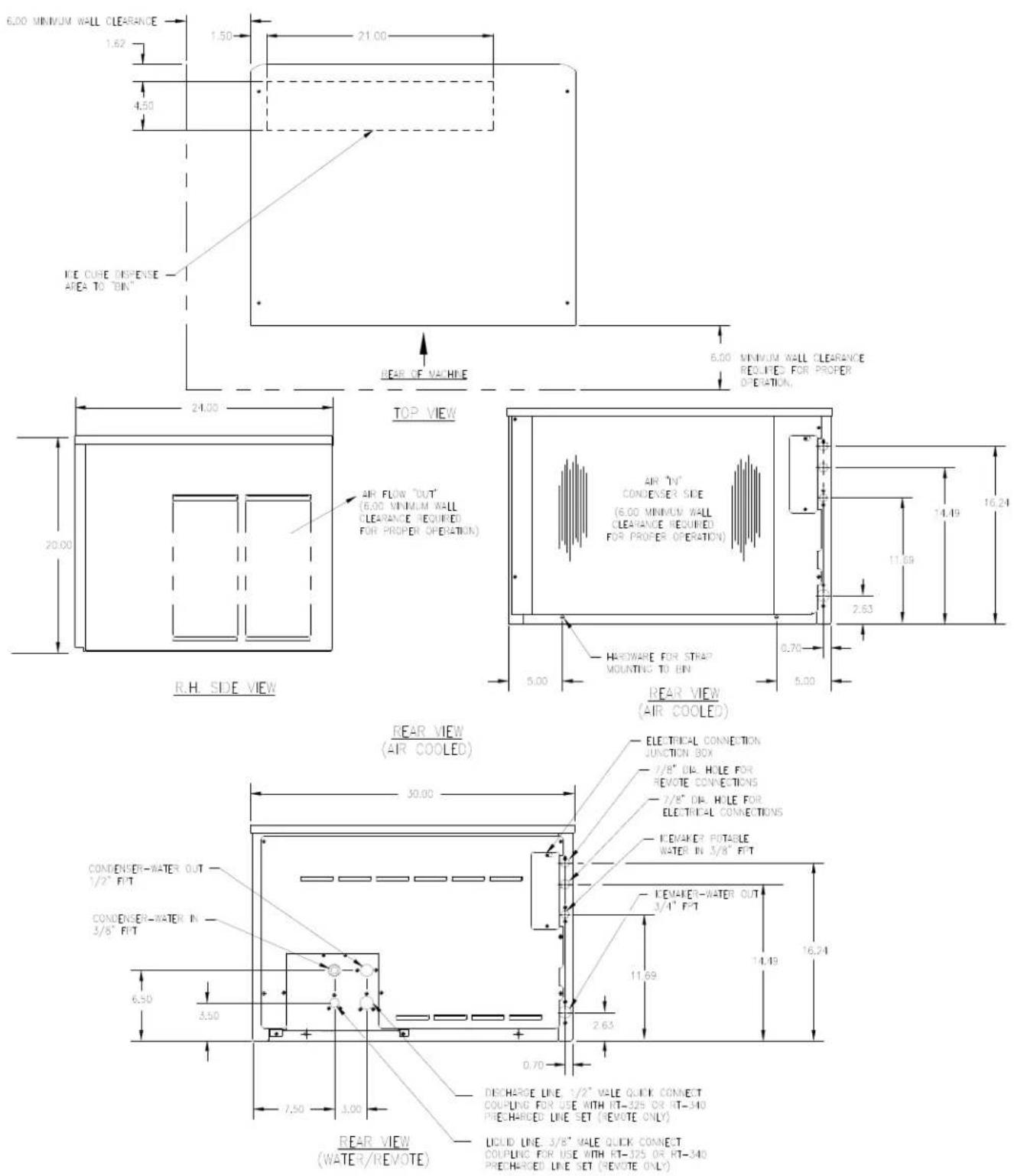 Ice-O-Matic ICEU220 - Electrical and Plumbing Requirements: ICEU300 and 305 - 3