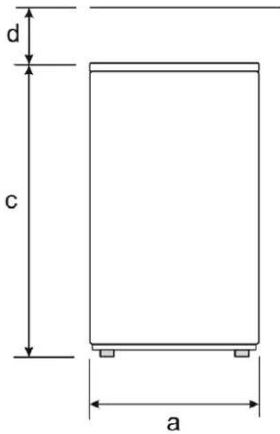 Exquisit KS320-V-010EW - Gerätemaße in mm und Grad - 1
