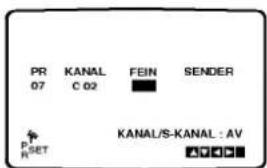 PR KANAL FEIN SENDER 07 C 02 ■ P SET KANAL/S-KANAL : AV R