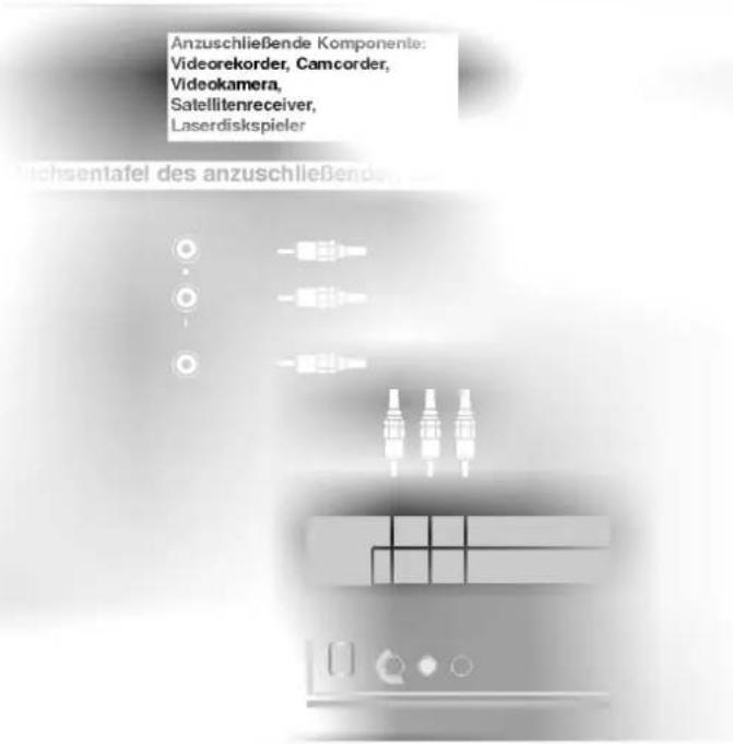 Anzuschließende Komponente: Videorekorder, Camcorder, Videokamera, Satellitenreceiver, Laserdiskspieler