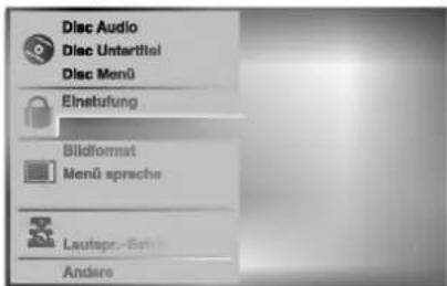 Disc Audio Disc Untertitel Disc Menü Einstufung Bildformat Menü sprache Lautegr-Ersh Andere