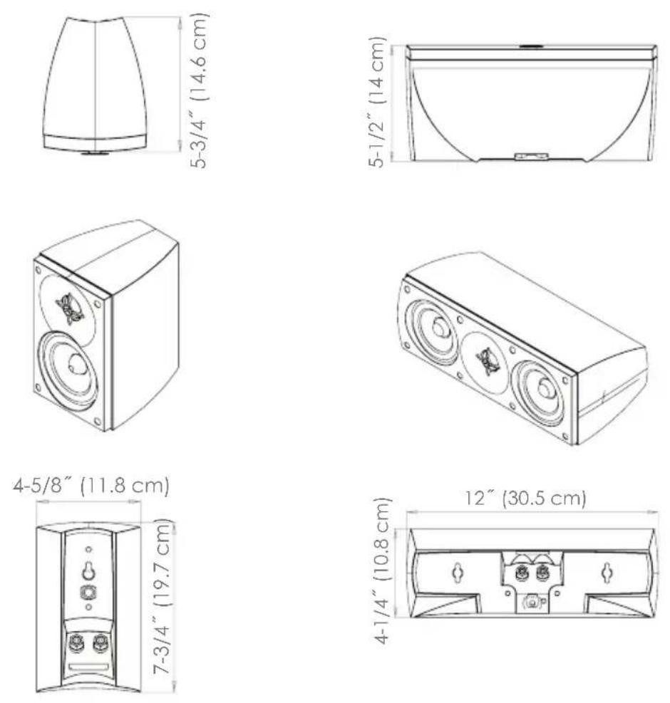 Martin Logan MLT-2 - DIMENSIONAL DRAWINGS - 1