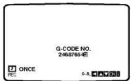 G-CODE NO. 2468765-48 ONCE FEC. 0-9