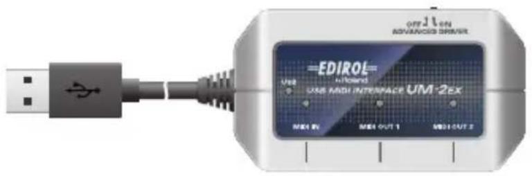 OFF J1 EN ADVANCED DRIVER =EDIROL= USB + USB MAX INTERFACE UM-2Ex ME1 IN ME1 OUT 1 ME1 OUT 2