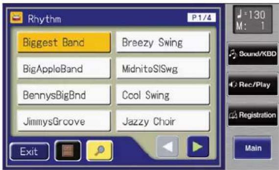 Rhythm P1/4 Biggest Band Breezy Swing BigAppleBand MidniteSISwg BennysBigBnd Cool Swing JimmysGrcove Jazzy Choir Exit Sound/KBD Rec/Play Registration Main