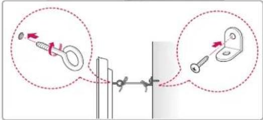 Diagram illustrating cable mounting technique with magnified insets showing pin positioning and mounting details
