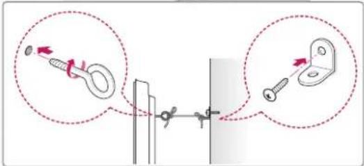 Diagram illustrating cable mounting technique with magnified insets showing pin alignment and mounting details
