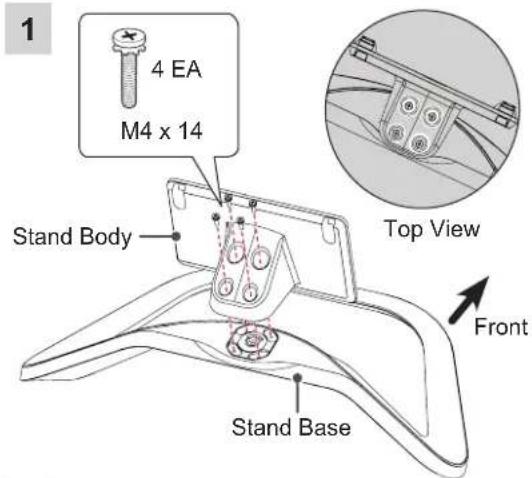 1 4 EA M4 x 14 Stand Body Top View Front Stand Base
