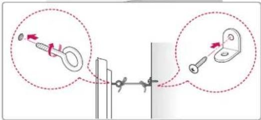 Diagram illustrating a mechanical assembly with two views showing pin fastening and mounting details