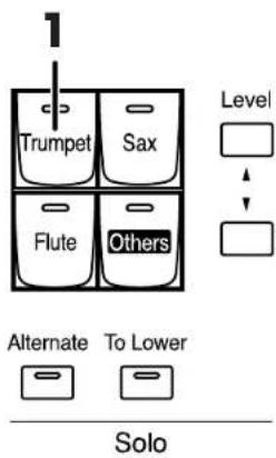 ROLAND AT-500 - Beispiel: Auswahl des Klangs "Trumpet" für den Solo-Part - 1