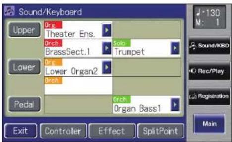 ROLAND AT-500 - Aktivieren des Sustain-Effekts für den Upper Part und Lower Part - 2