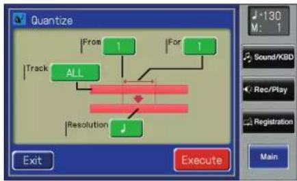 ROLAND AT-500 - Korrigieren der Noten- Positionen (Quantize) - 4
