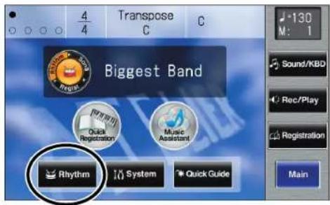 4 4 Transpose C C -130 M: 1 Sound/KBD Rec/Play Registration Main Biggest Band Rhythm System Quick Guide