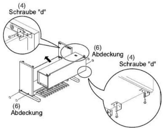 (4) Schraube "d" (6) Abdeckung (4) Schraube "d" (6) Abdeckung