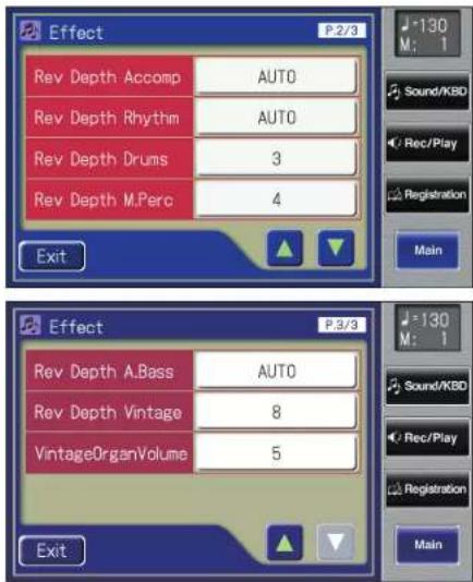 ROLAND AT-500 - Wählen Sie mit < >>> Rev Depth (Reverb Depth) aus. - 1