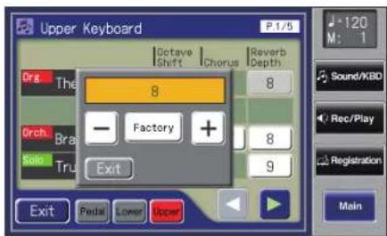 ROLAND AT-500 - Berühren Sie das Reverb Depth-Feld des gewünschten Parts. - 1