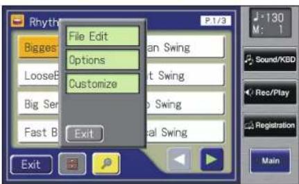 ROLAND AT-500 - Aufrufen des Rhythm Customize-Displays - 2