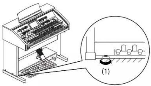 ROLAND AT-500 - Einstellen der Bodenstützschraube - 1