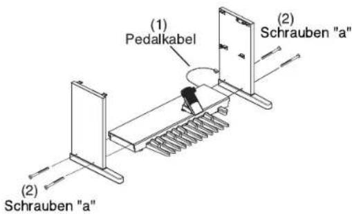 (1) Pedalkabel (2) Schrauben "a" (2) Schrauben "a"