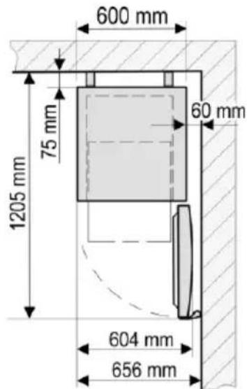 600 mm 75 mm 1205 mm 60 mm 604 mm 656 mm