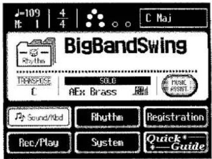 109 4 C Maj BigBandSwing TRANSPOSE SOLD C AEx Brass Rhythm Registration Rec/Play System Quick* Guide