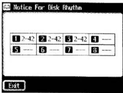 Notice For Disk Rhythm 1 2-42 2 2-42 3 2-42 4 — 5 —— 6 —— 7 —— 8 —— Exit