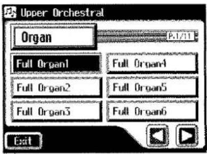 Upper Orchestral Organ P.1/11 Full Organ1 Full Organ4 Full Organ2 Full Organ5 Full Organ3 Full Organ6 Exit