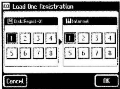 Load One Registration Disk:Regist-01 1 2 3 4 5 6 7 8 Internal 1 2 3 4 5 6 7 8 Cancel OK