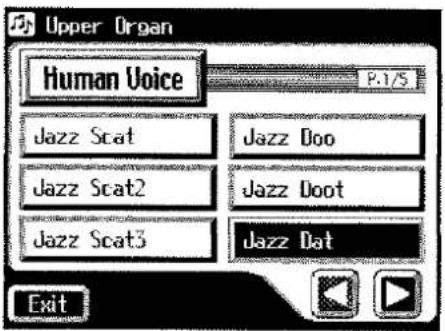 Upper Organ Human Voice P.1/5 Jazz Scat Jazz Doo Jazz Scat2 Jazz Doot Jazz Scat3 Jazz Dat Exit