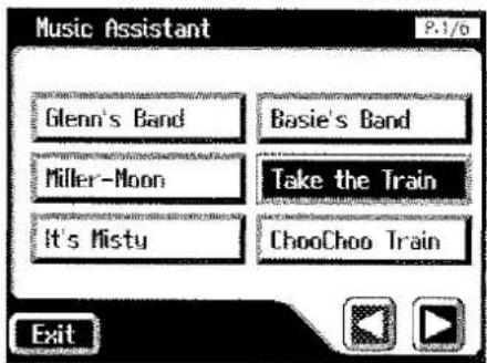 ROLAND AT-90S - Berühren Sie das Feld mit dem gewünschten Songtitel. - 1
