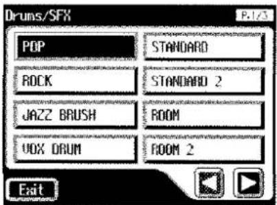 Drums/SFX POP STANDARD ROCK STANDARD 2 JAZZ BRUSH ROOM VOX DRUM ROOM 2 Exit