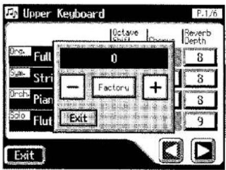 ROLAND AT-90S - Berühren Sie <-><+, um die Oktavlage zu verändern. Der Einstellbereich ist +/- 3 Oktaven. - 1