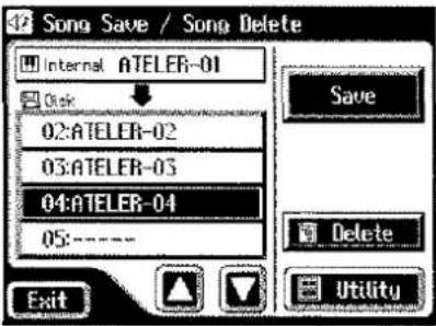 ROLAND AT-90S - Speichern von Songs auf einer Diskette - 2