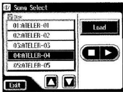 Song Select Disk 01:ATELER-01 02:ATELER-02 03:ATELER-03 04:ATELER-04 05:ATELER-05 Load Exit