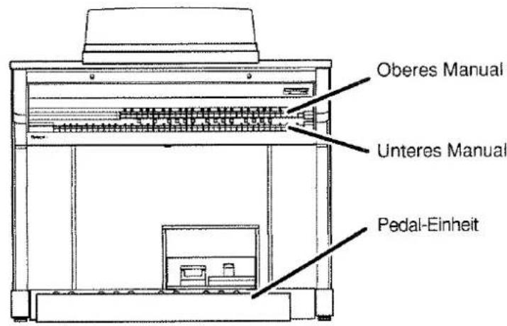 Oberes Manual Unteres Manual Pedal-Einheit
