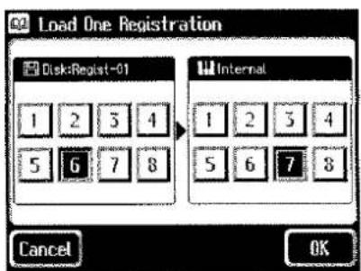 Load One Registration Disk:Regist-01 1 2 3 4 5 6 7 8 Internal 1 2 3 4 5 6 7 8 Cancel OK