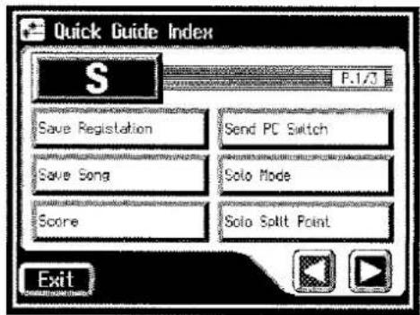 ROLAND AT-90S - Berühren Sie das Feld mit dem gewünschten Anfangsbuchstaben (A-W), z.B. das "S": - 2