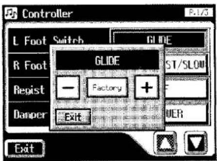 ROLAND AT-90S - Sub-Fenster zum Einstellen von Parameter-Werten - 1
